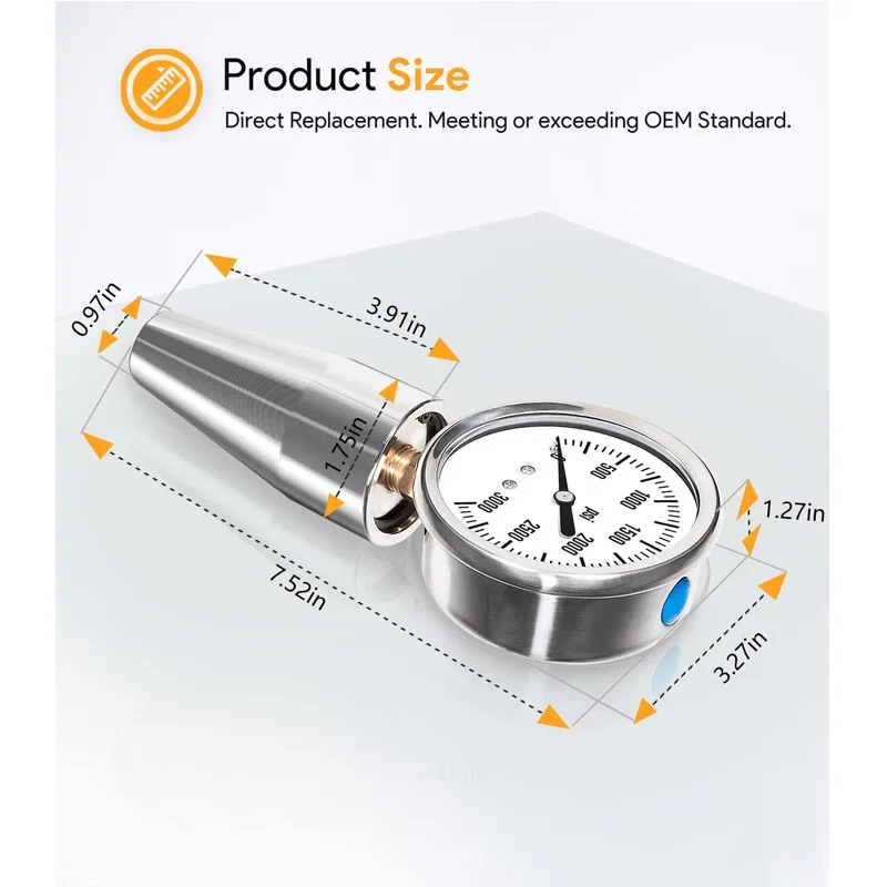 O calibre do teste da força do eixo do gage da força da lança de cat40 bt40 funciona em todos os 0-3000psi/lbs, 5/8-11 linha do botão da retenção, CAT40-DFG-1