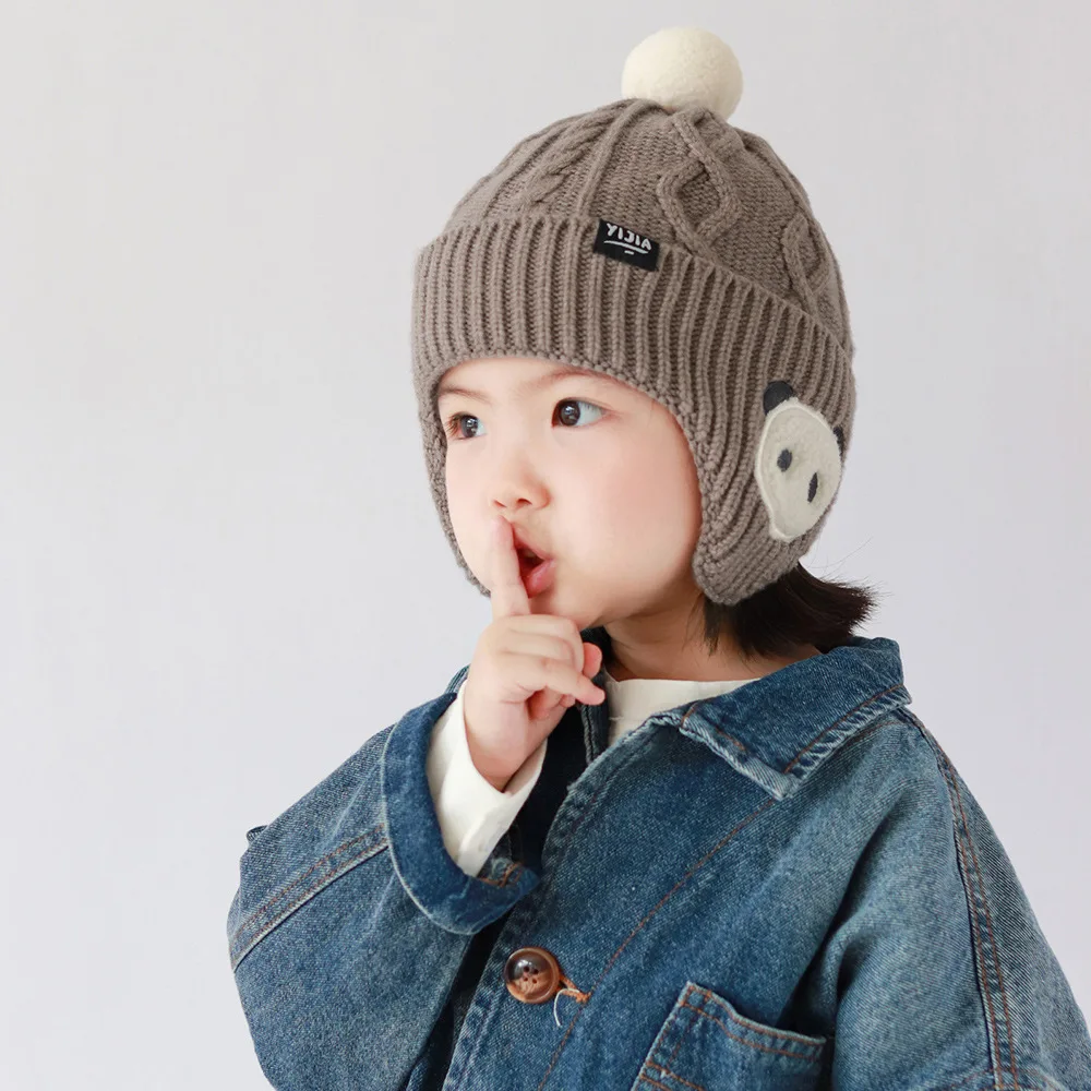 

Boys' and Gilrs Winter Hat Thick Warm Knit Beanie with Ear Flaps, Stretchy Fit, for Outdoor Activities