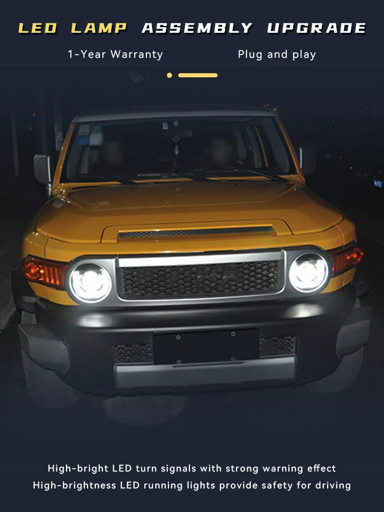 2 قطعة أضواء السيارات ل 2007-2020 تويوتا FJ كروزر الجبهة مصباح U DRL العلوي بدوره إشارة جهاز عرض LED عدسة اكسسوارات السيارات #6