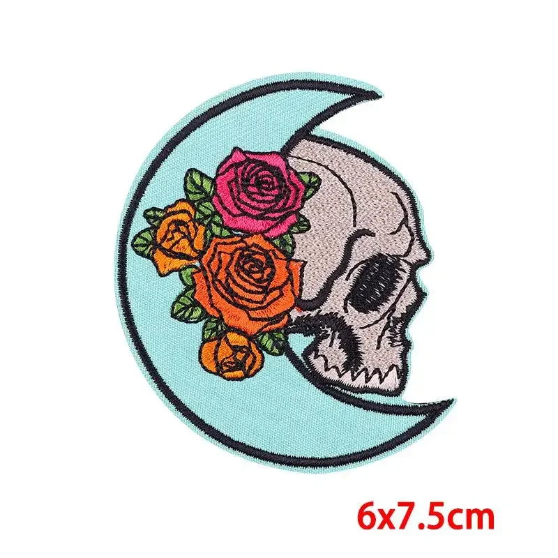 50Pcs Bulk Embroidered Patch Iron On Patches for Clothing Mushroom Clothes Stickers Sewing Thermal Adhesive Applique Fusible