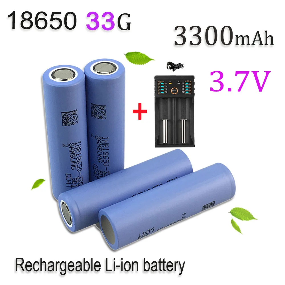 

3.7V 3300mAh 18650 33G battery for our 18650 30A toy tool flashlight battery+USB charger