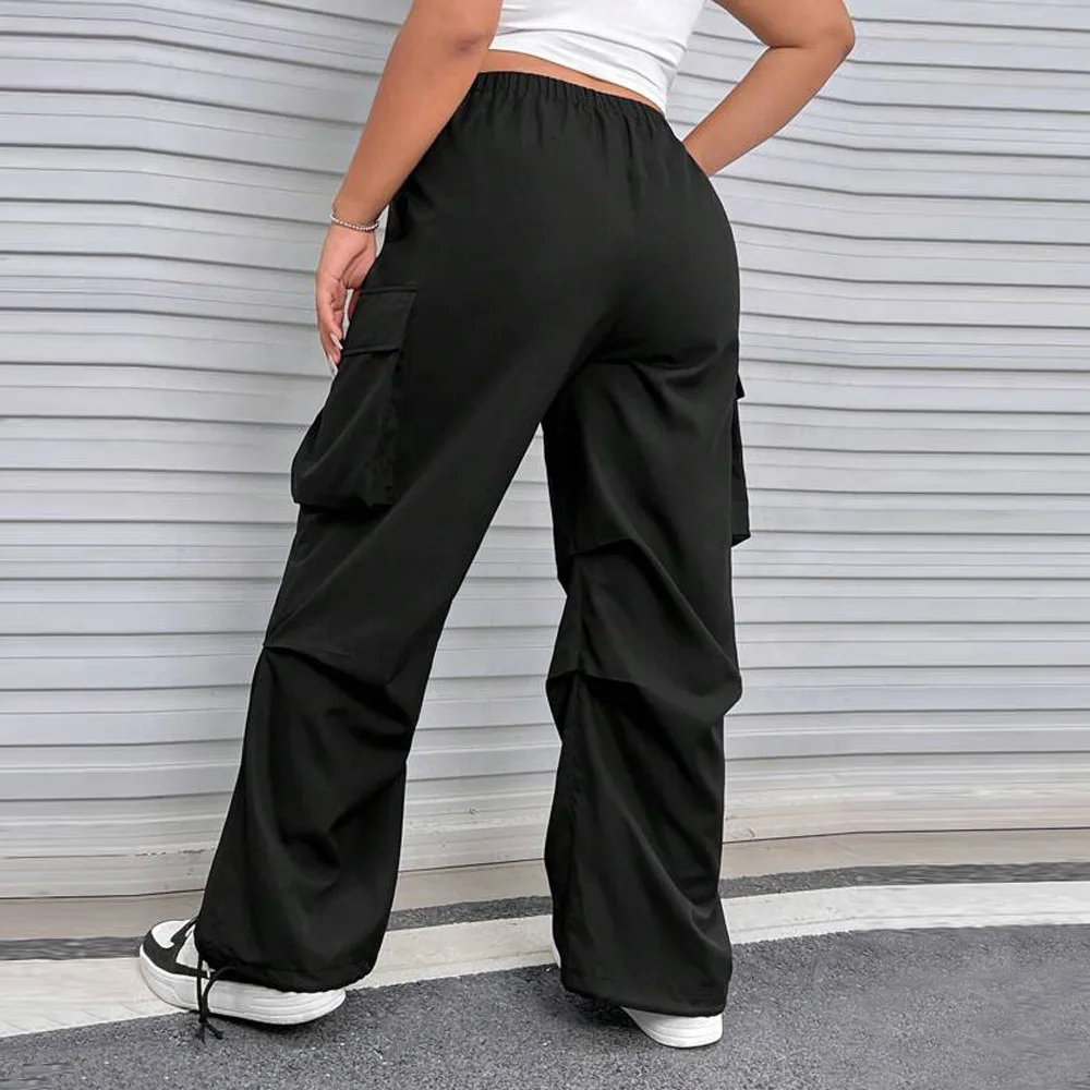 Pantaloni casual da donna in vita elastica taglie forti Pantaloni da lavoro Pantaloni da donna Faion di grandi dimensioni vestibilità comoda