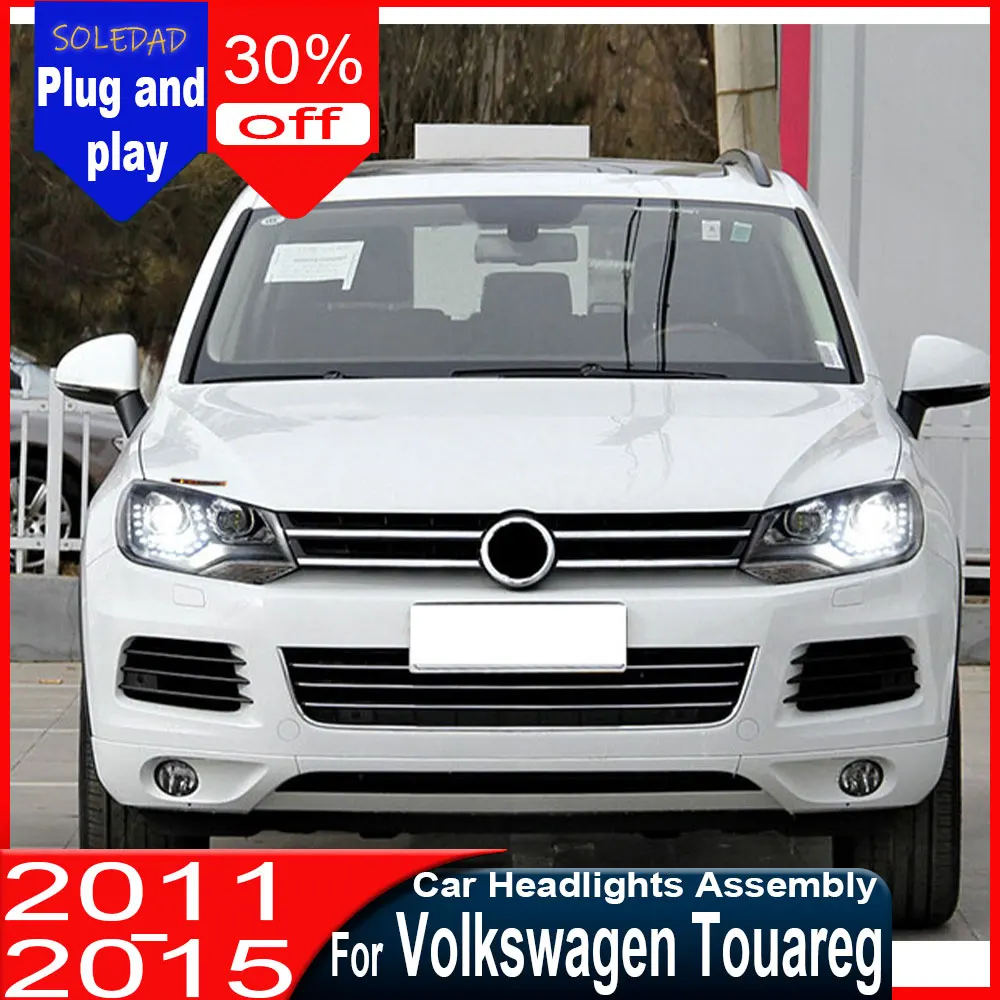 

LED Head Lamp for VW Touareg 2011-2015 LED Headlight Headlights Touareg DRL Turn Signal High Beam Angel Eye Projector Lens