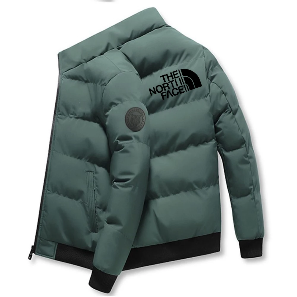 Parka gruesa de algodón con cremallera para hombre, abrigo informal, rompevientos, acolchado, invierno, novedad de 2024