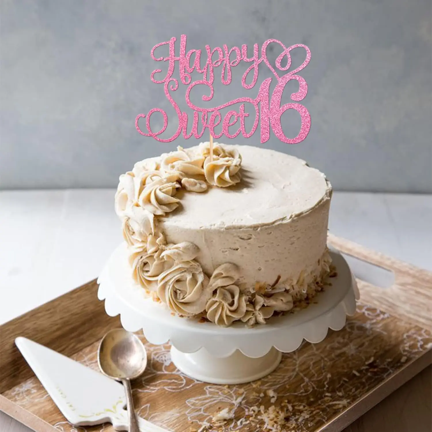 1 PCS Happy Sweet 16 Cake Topper Glitter Hello 16 Cheers to 16 Years Cake Pick Happy 16th Birthday Cake Decoration for Happy - view 6