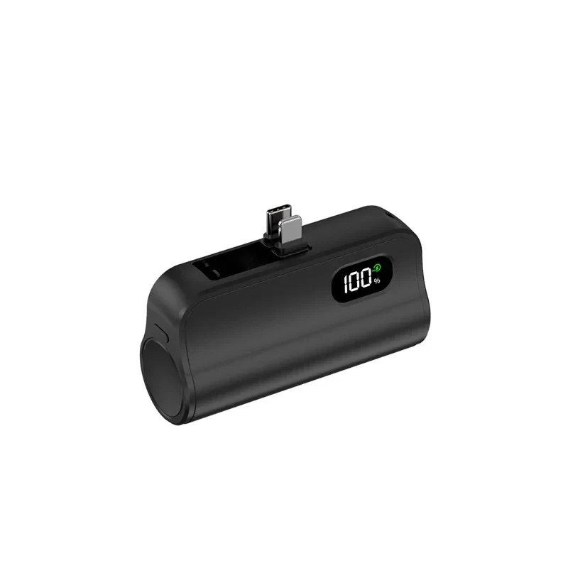 For IPhone Samsung 5000mAh Capsule Power Bank 2-in-1 Large Capacity LED Digital Display Portable Fast Charging Battery 2pcs
