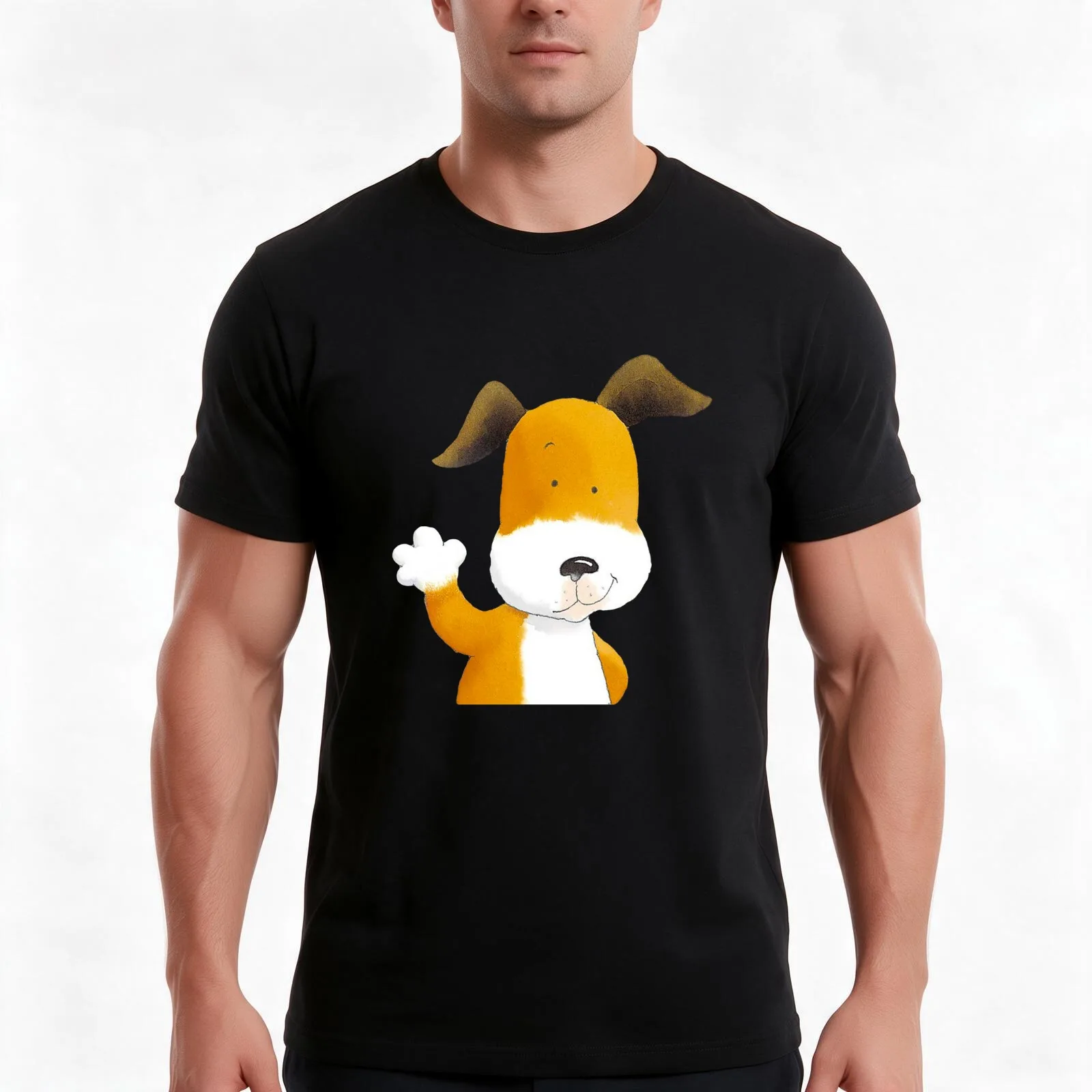 Kipper the dog T-Shirt, Summer Casual Cotton Tee, Oversized Streetwear Tops, Vintage Graphic Print, Loose Fit Short Sleeve