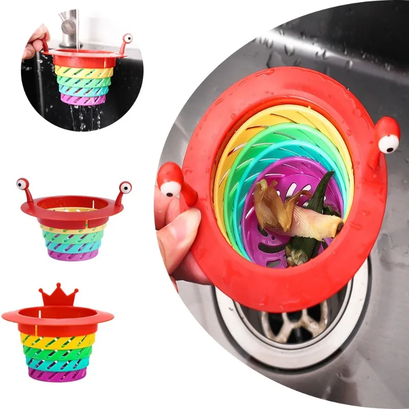 

1pc Rainbow Sink Strainer Sink Filter Kitchen Item Collector Foldable Scalable Interesting Design Drainage Suitable Kitchen Sink