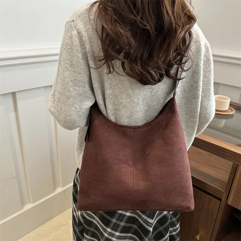 Japan and South Korea New Simple Retro Large-capacity Matte Underarm Tote Bag Women's Handheld Shoulder Women's Bag