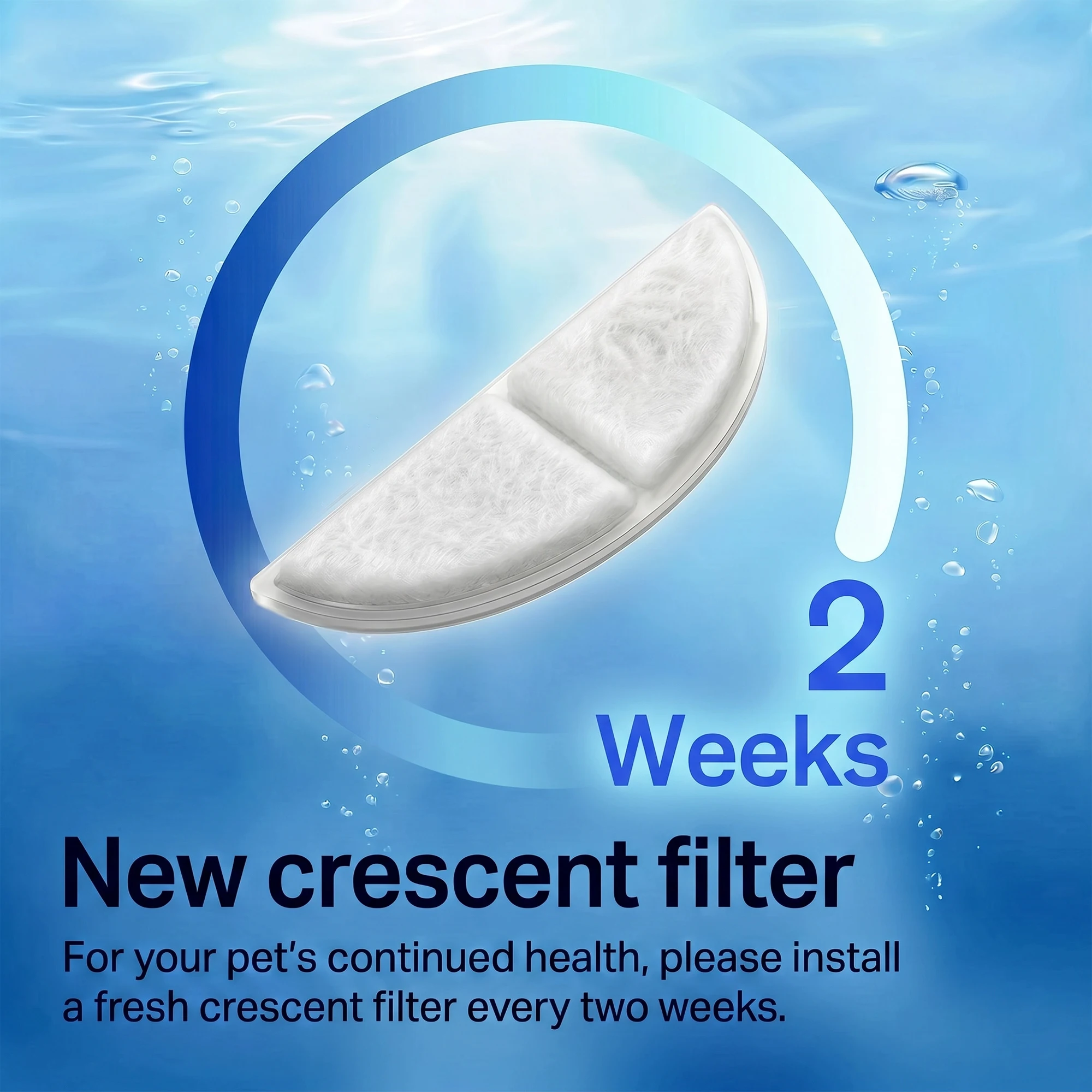 Filtre de remplacement pour fontaine à eau intelligente pour animaux de compagnie W02/W02B - Élimine les poils, les restes de nourriture et autres particules volumineuses ; absorbe les odeurs et certaines substances nocives de l'eau, améliorant le goût. Il est recommandé de remplacer le filtre tous les dix jours.