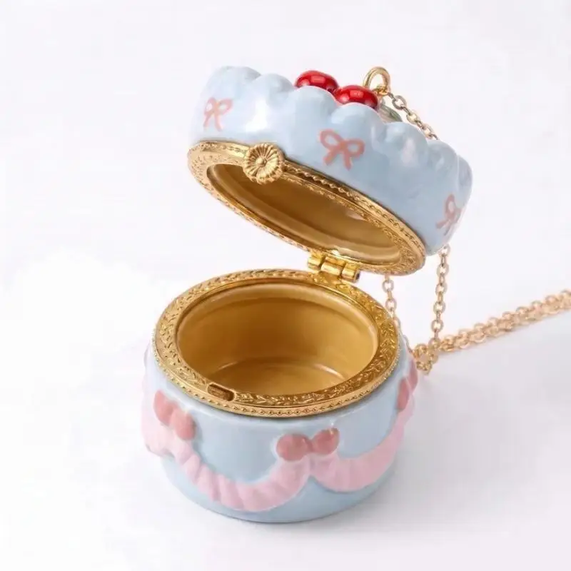 Vintage-Stil Ovale Kuchen-Medaillon-Halskette mit Öffnungs- und Schließfach für Damen, Retro-Outfit Passender Schmuck – Detail 5