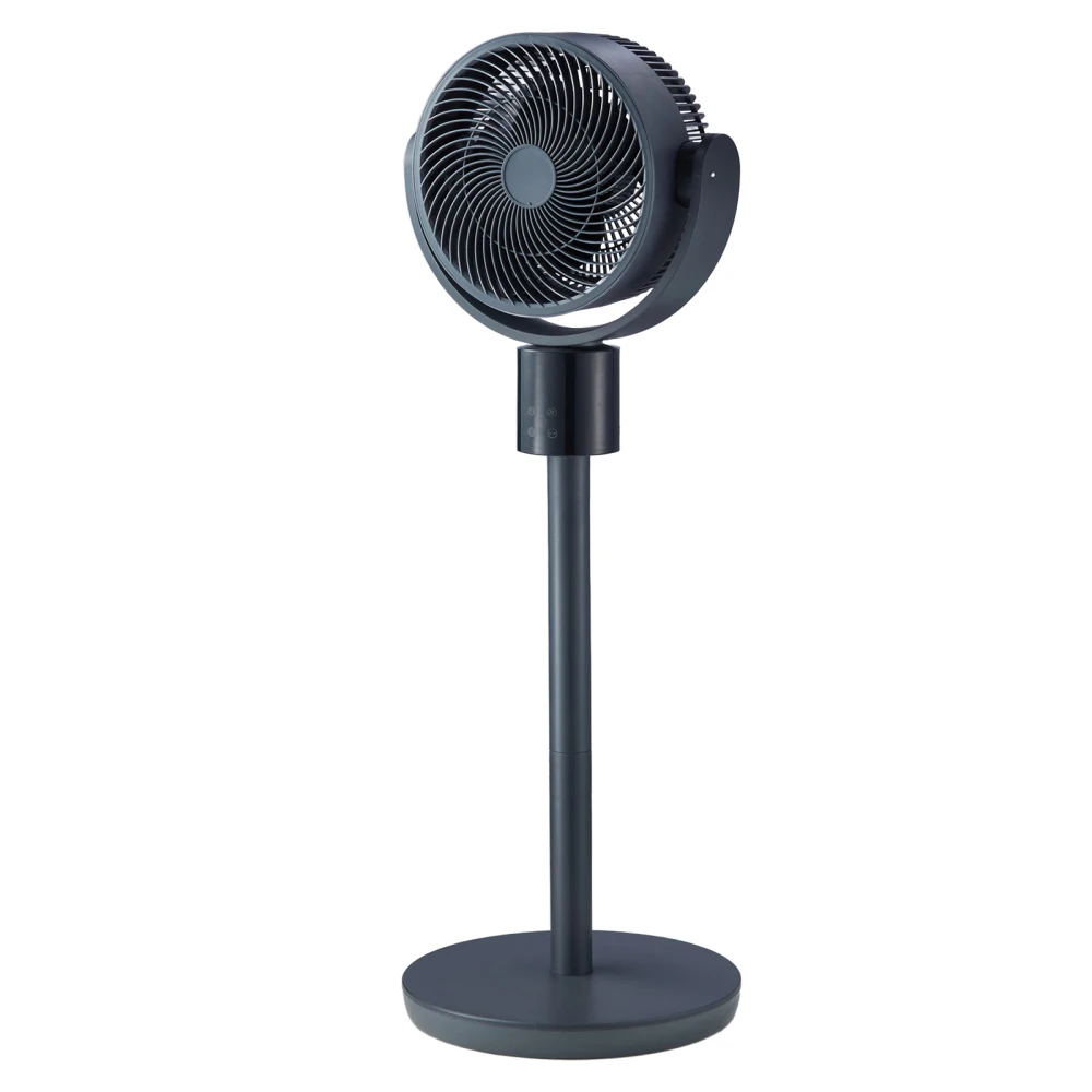 

7-Inch Pedestal Fan, Oscillating Standing Floor Fan with DC Motor, Remote Control, 12 Speeds & 3 Modes, 15H Timer, Adjustable Height, Quiet for Home, Bedroom, Living Room, Study Room, Blue Gray