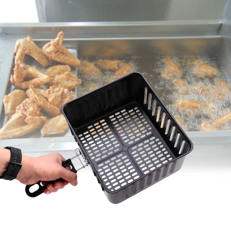 Cesta para freidora 6L/203oz, cesta para asar, utensilios para hornear, cesta para freír para utensilios cocina