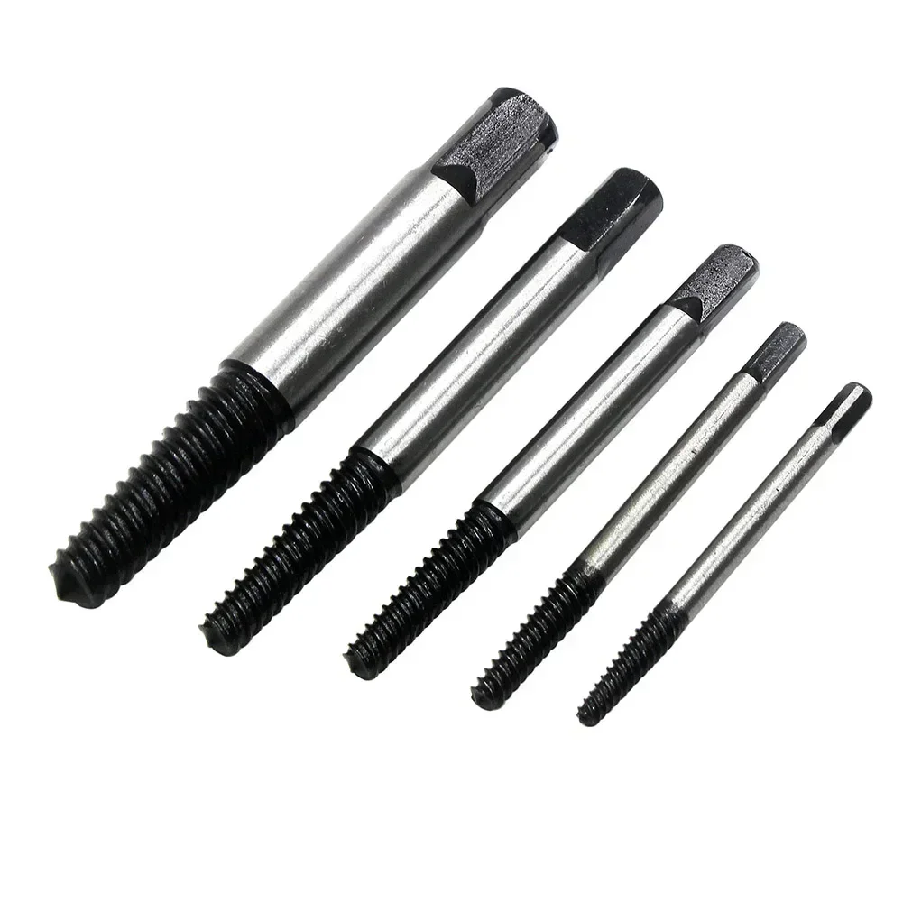 5pcs Broken Screw Extractor Remover Damaged Screw Bolt Extractor Drill Bit  For Stripped Head Screws Nuts Bolts Hand Tools