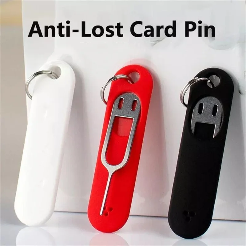 1/3/5 PCS Anti-Lost Sim Open Card Pin Needle With Storage Case Key Tool Mobile Phone Ejecting Pin Card Tray Ejection Pin Keyring