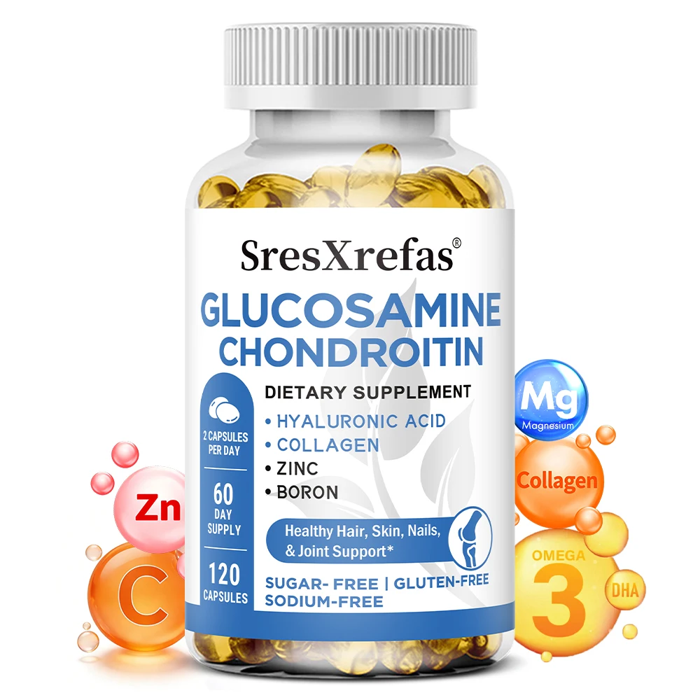 

Капсулы с глюкозамином, хондроитином и МСМ - для здоровья костей и суставов, поддержки подвижности и гибкости, пищевая добавка, без ГМО