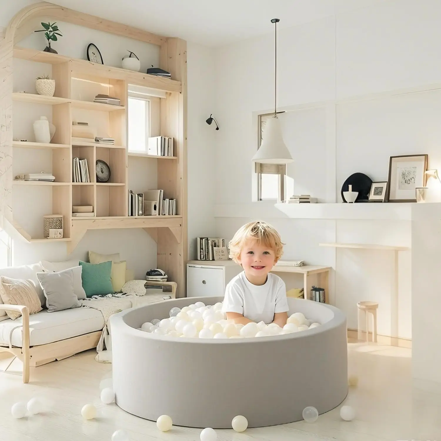 100 stuks ballenbak ballen plastic speelballen voor baby peuters kinderen jongens meisjes speelhuisje decor speel zwembad plezier, wit + beige + helder