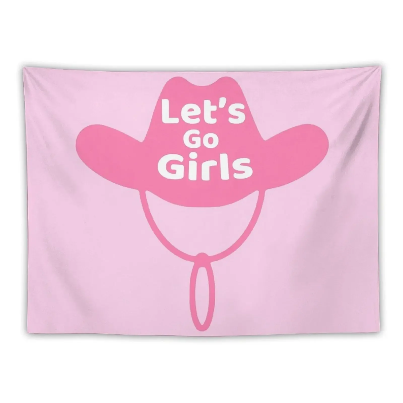 

Let's go girls pink cowgirl hat Tapestry Room Decore Aesthetic Carpet Wall Room Aesthetic Tapestry