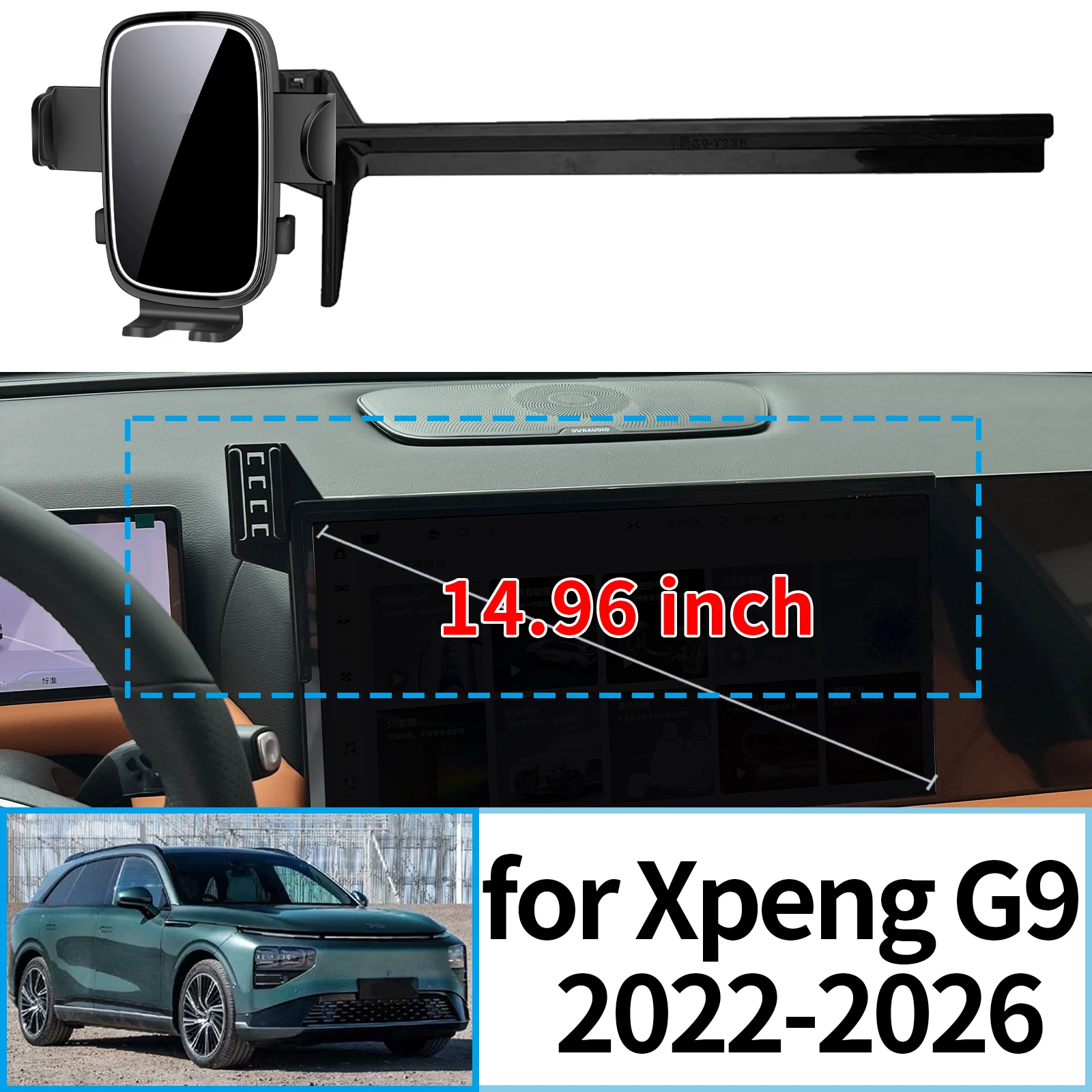 

fit for Xpeng G9 XiaoPeng 2022 2023 2024 2025 2026 Stable Clip-On Phone Holder​​ Mount Screen Base No Vibration​ accessoires