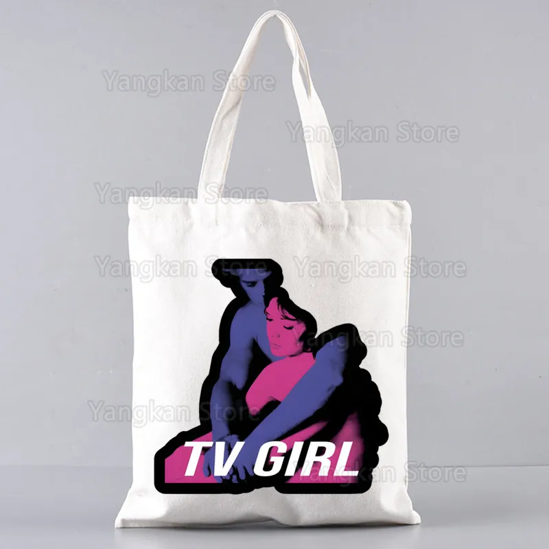 Tv Girl Print Canvas Torba na ramię dla kobiet Torebki Eco Torba na zakupy wielokrotnego użytku Vintage Fashion Ulzzang Bags