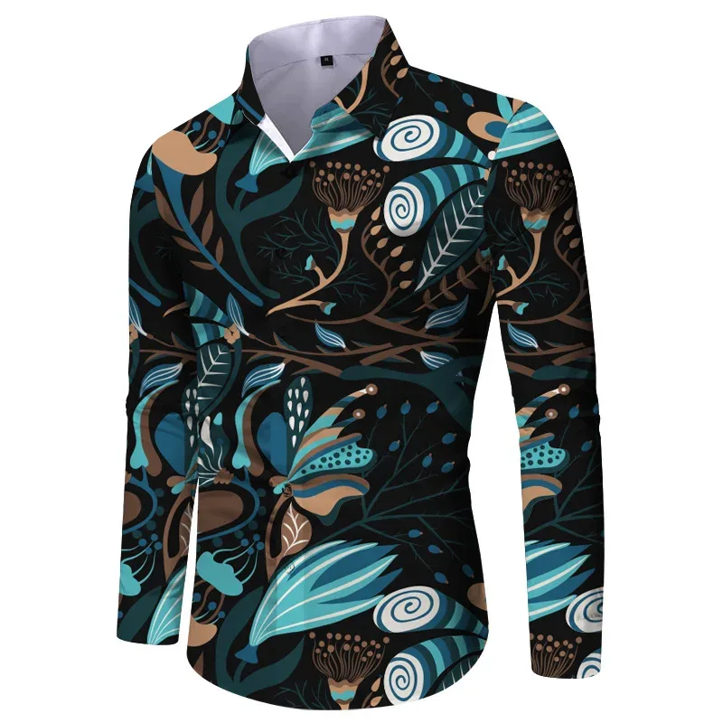 

2025 Hawaii Graphic Long Sleeve Shirt For Man 3d Prints Casual Button Street Shirts Holiday Men's Shirt Tops Men Clothing Summer