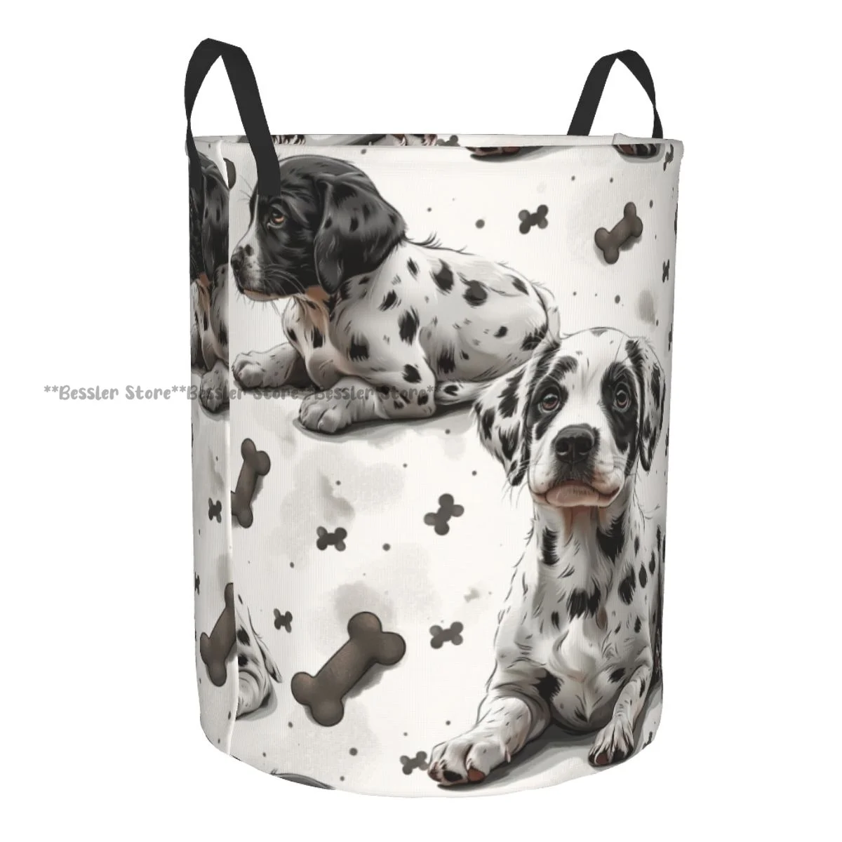 Dalmatian Puppy Dog Laundry Basket Folding Dirty Clothes Toys Storage Bucket Household