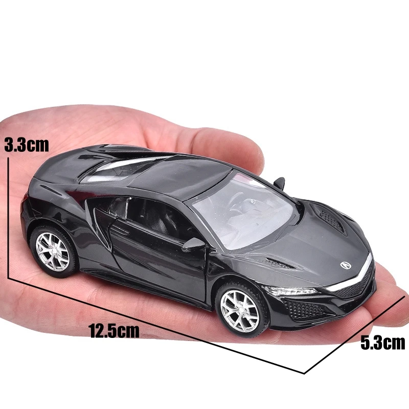 1/36 Honda Acura NSX Toy Car Model For Children RMZ CiTY 3\'\' Super Sport Vehicle Miniature Pull Back Collection Gift for Kid Boy