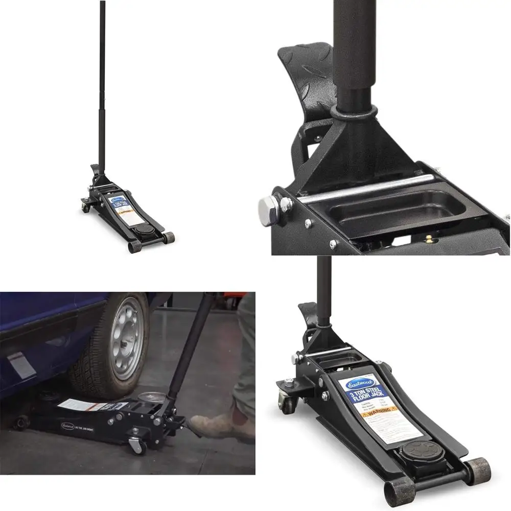 

Heavy Duty 3 Ton Steel Floor Jack with Dual Handle for Low Profile Vehicles and Enhanced Lifting Efficiency