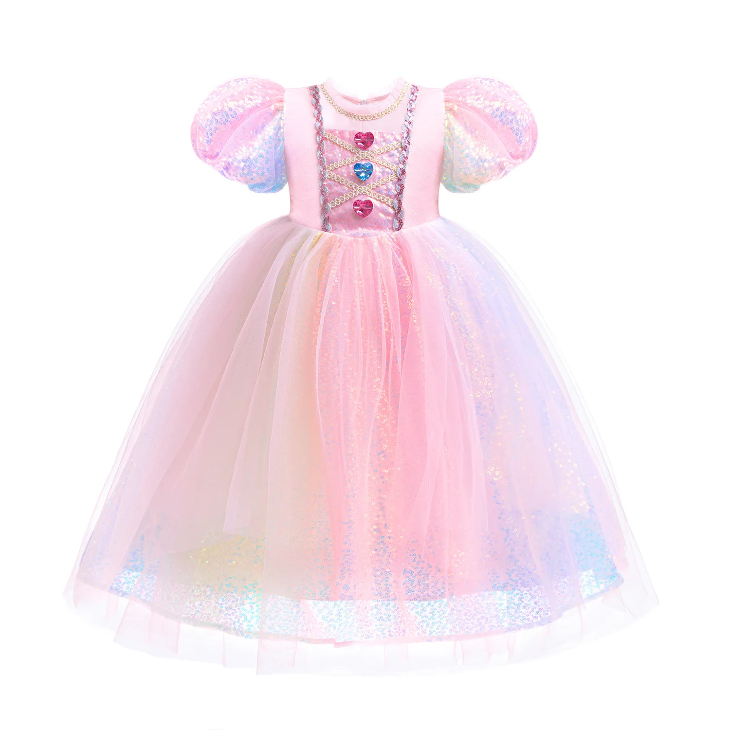 Girls Unicorn Dress Kids Colorful Tulle Sequin Princess Costume Halloween Fantasy Cosplay Outfit Children Birthday Surprise Gift