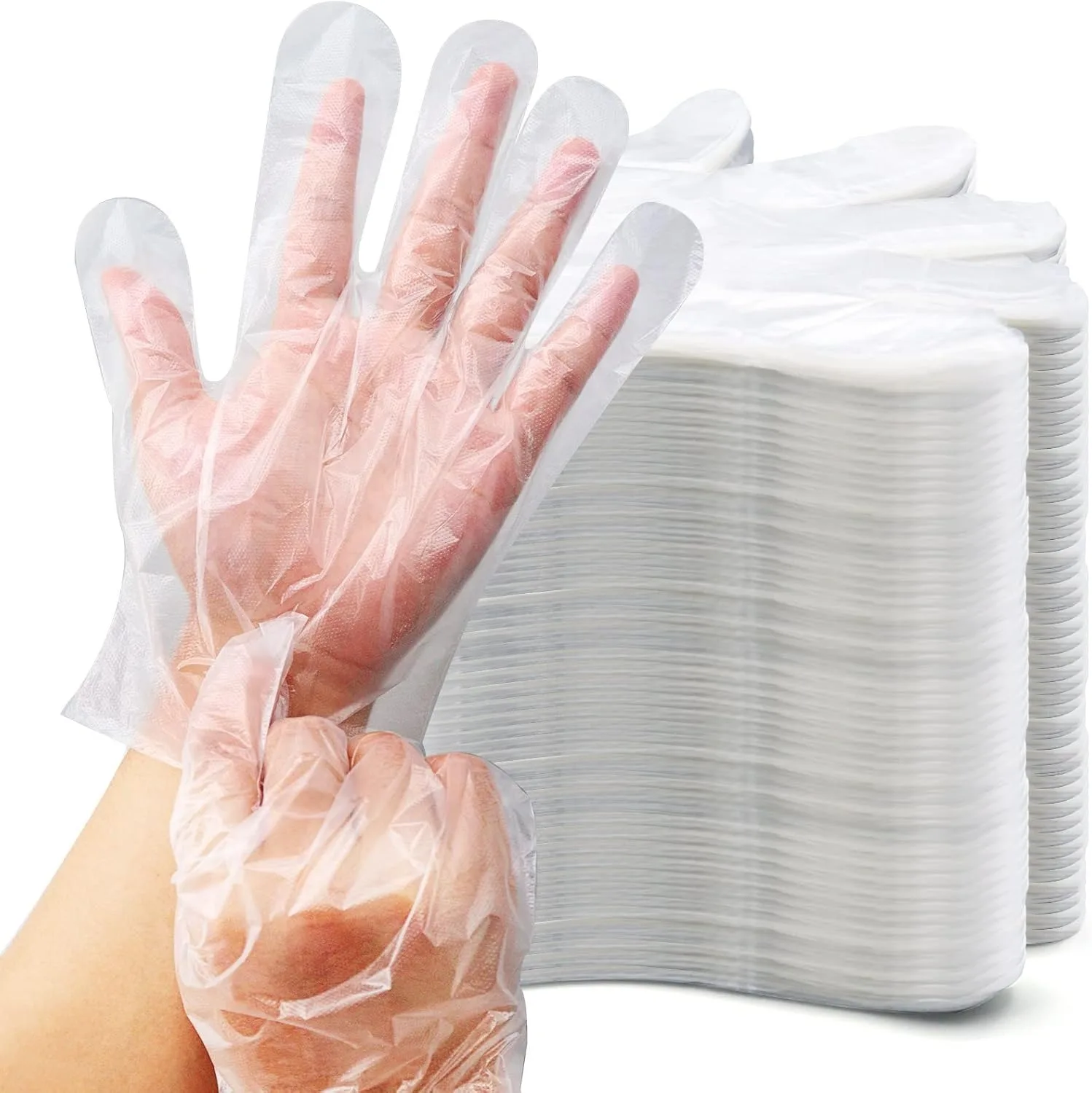 500 Pack Disposable Plastic Gloves Clear