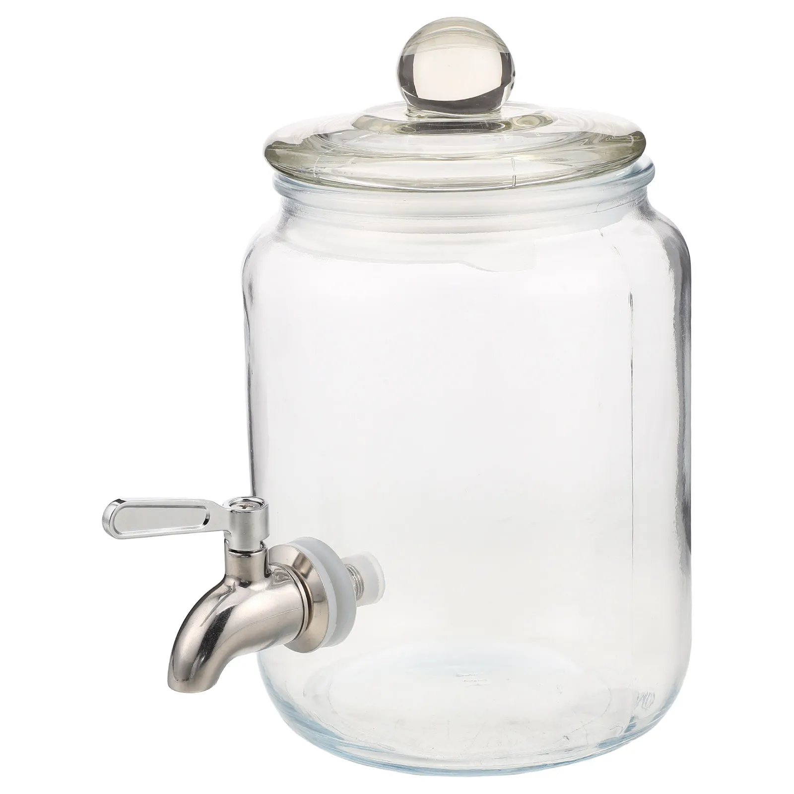 1.5L Glass Drink Dispenser with Stainless Steel Spigot, Airtight Lid for Lemonade, Iced Tea & Juice – Party Use