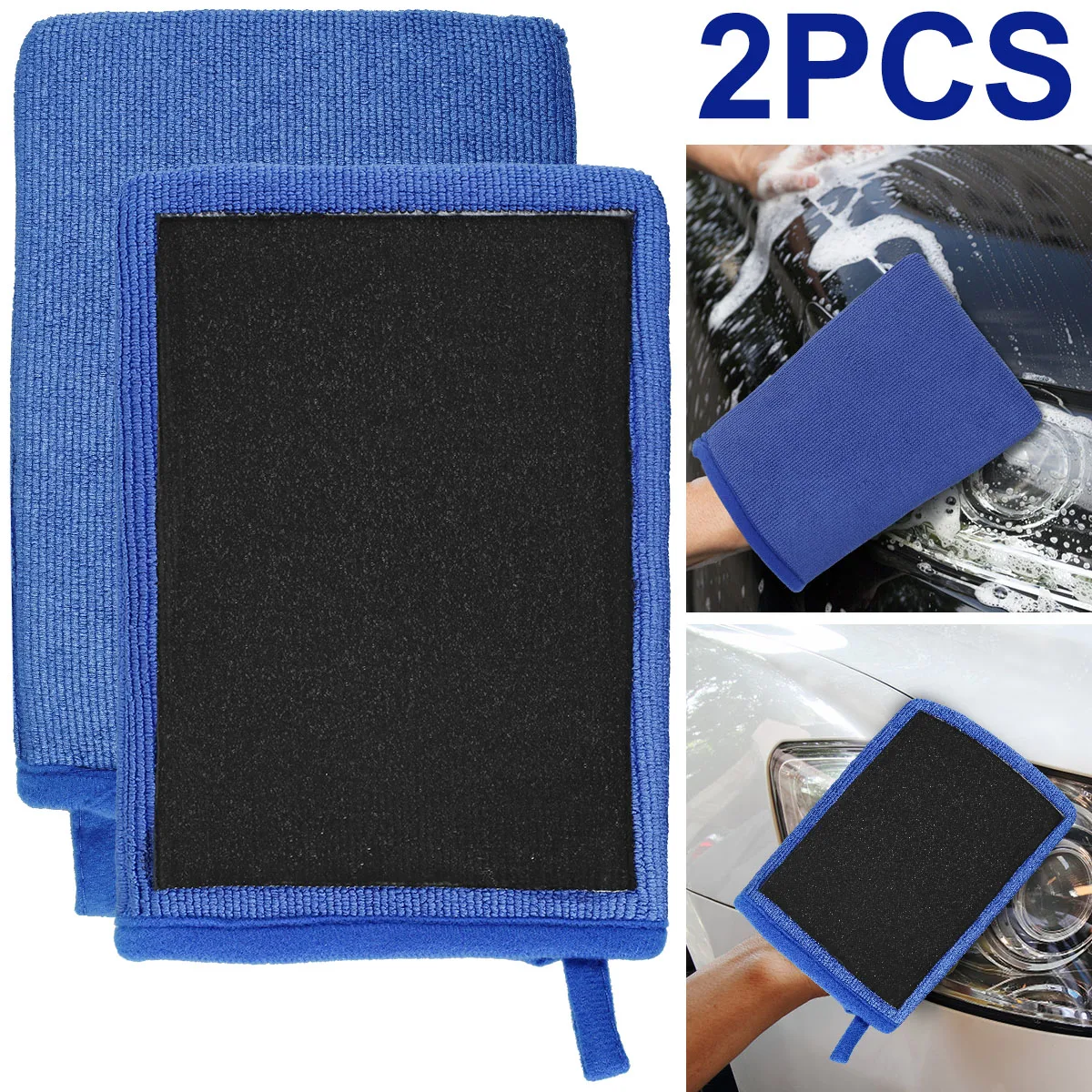 2Pcs Auto Detailing Mitt Reusable Car Paint Cleaning Glove Effective Cleaning Clay Decontamination Mitt for Polishing Cars Paint