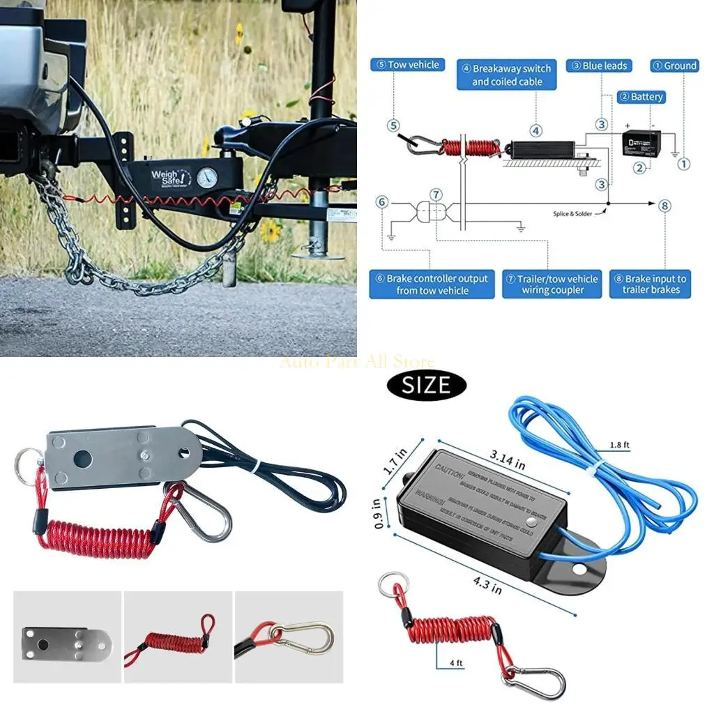 

J0MA Shreak Away Cabeled Cable System для трейлера караван буксируется караван для кемпера Электромагнитный отрывки SWI SWI