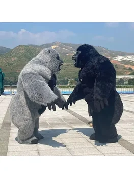 逼真充氣大猩猩服裝全套吉祥物套裝巨型成人毛絨大猩猩角色扮演服裝,適用於活動派對,無需電池 6 最佳銷售 毛絨服腳套 - №6