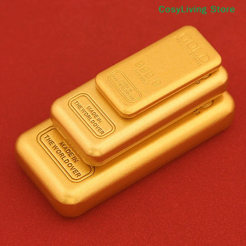1Pcs Simulated Golden Fake Gold Bar Brick Movie Prop Novelty Gift Home Decor Simulation Decoration Crafts