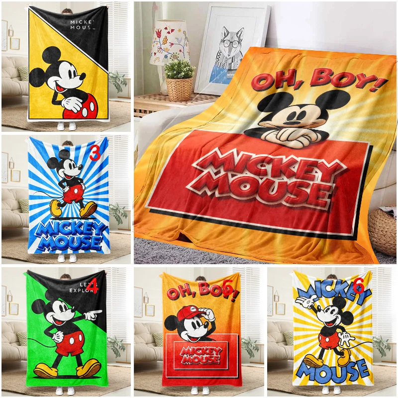 

Disney Mickey Mouse Oh Boy Blanket Soft Flannel Throw Sofa Bed Cover Home Decor