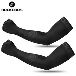 ROCKBROS Cycling Arm Sleeves Ice Fabric UV Protection Bicycle Sleeve Breathable Golf Outdoor Sport Running Arm Warmers Men Women