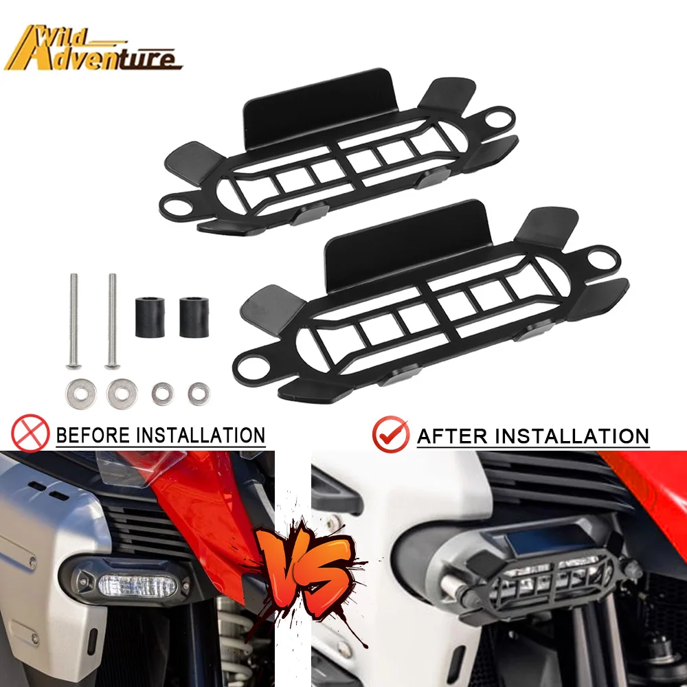 

For BMW R1300 GS R1300GS ADV Adventure 2024 2025 Motorcycle Front Auxiliary Light Cover Lamp Protection Guard Grille Protector