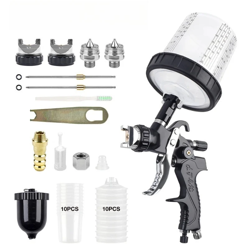 

Professional HVLP Spray Gun 1.3/1.8mm Steel Nozzle Portable Gravity Spray Paint Kit Home Car Paint Spray Gun Tools