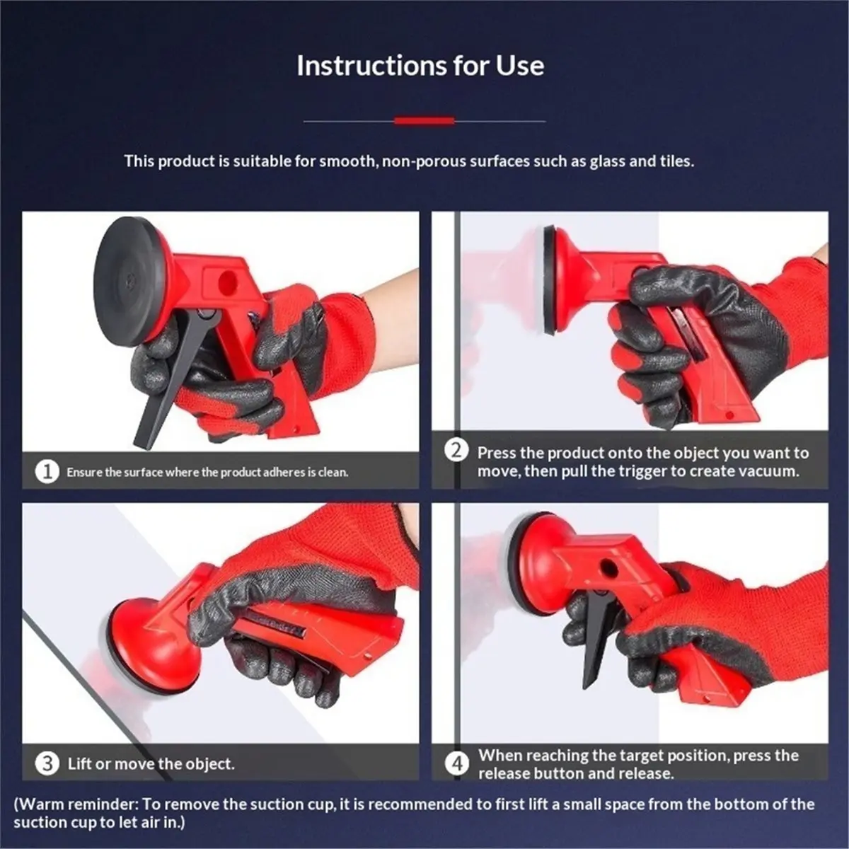 Style Heavy Duty Suction Cup Tool for Installing and Removing Glass Tile Floor Tile Aluminum Composite Panels