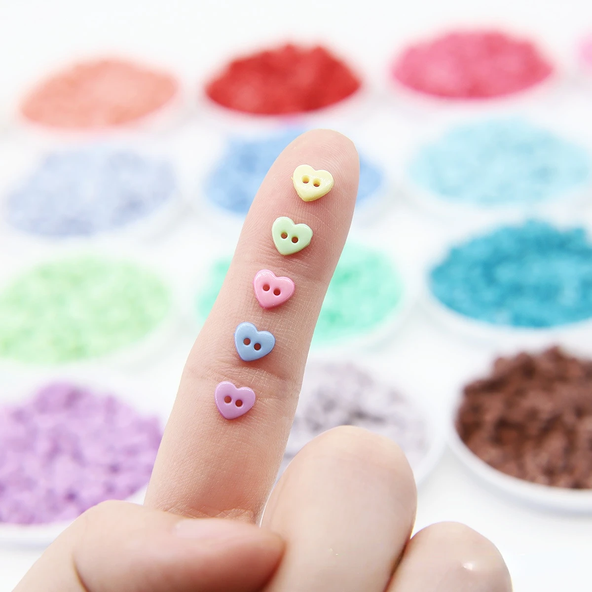 50/100pcs 6mm Mini Resin Heart Buttons Tiny Buttons for DIY Craft Doll Clothing Sewing Embellishments Scrapbooking