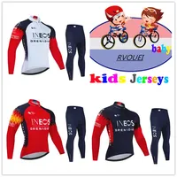 Ineos Team Cycling Clothing Breathable Children Long Sleeve Jersey Set Breathable Sportswear Kids Bicycle Bike Maillot Ciclismo