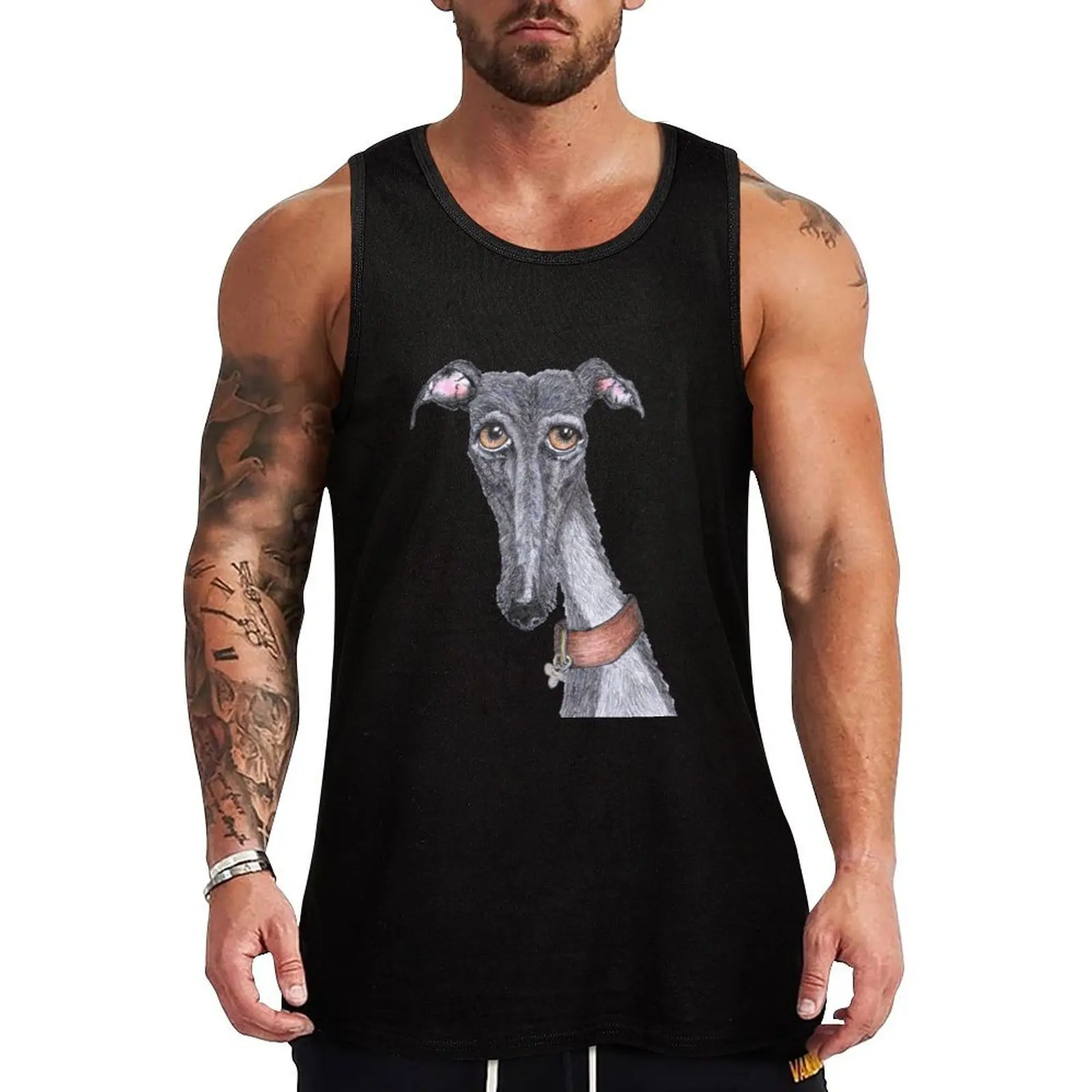 GREYHOUND g936 Tank Top Logo Free Print Tank Top Casual Graphic Sleeveless