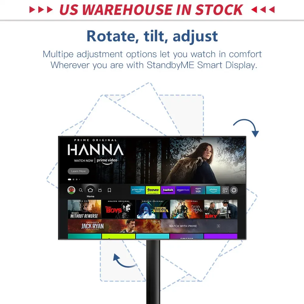 US Warehouse Black 4GB+64GB Smart Display 21.5 Inch Battery-Power Android Portable TV In-cell Touch Screen Gym Gaming Live Room