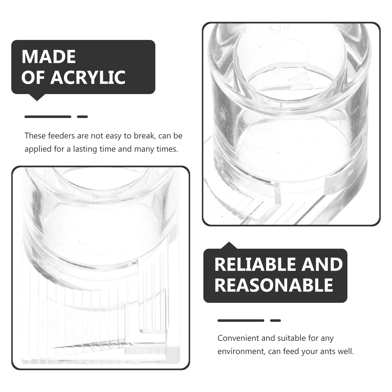 

Ants Water Feeder Acrylic Durable Ants Feeding Container Stable Practical Water Drinking Bowl for Formicarium Habitat