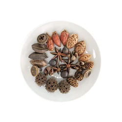 27PCS Christmas Home Decor Garland Ingredients Fruit Mixed Natural Dried Flowers Dried Fruits Retro Texture Pinecone