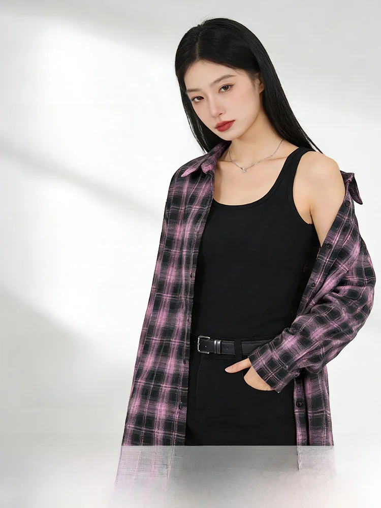 

Женская свободная повседневная клетчатая куртка Snow Mid Flng Long Sve из полиэфирного волокна, эластичная, устойчивая, стандартного кроя, в винтажном стиле