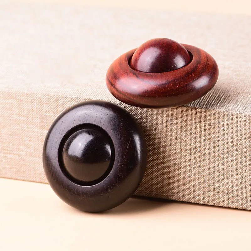 Sândalo de madeira girando brinquedos fidget mão relaxamento giroscópio de dedo da sorte para tdah autismo alívio do estresse giroscópio brinquedos presente
