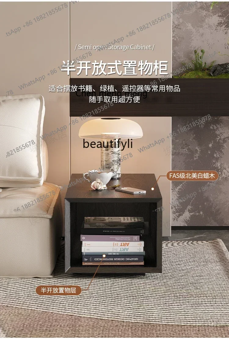 ss8350 Living room marble, small coffee table, sofa armrest cabinet, storage narrow cabinet
