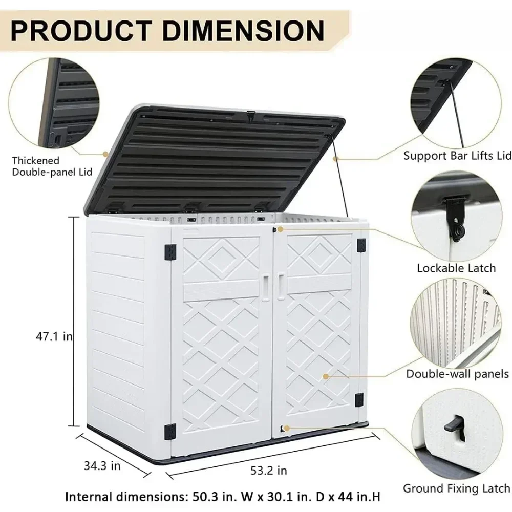 zz Larger Outdoor Storage Shed Weather Resistance, Horizontal Storage Box Waterproof for Garden, Patios, Backyards, 48 Cu.ft - view 6